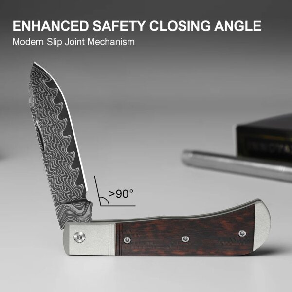 Kizer Trestle D Slipjoint Damast Aluminium & Leopardholz