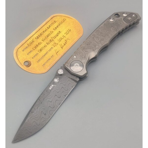 Spartan Blades Messer SF5 Damast Chad Nichols Stahl Harsey Folder - Spartan Battle
