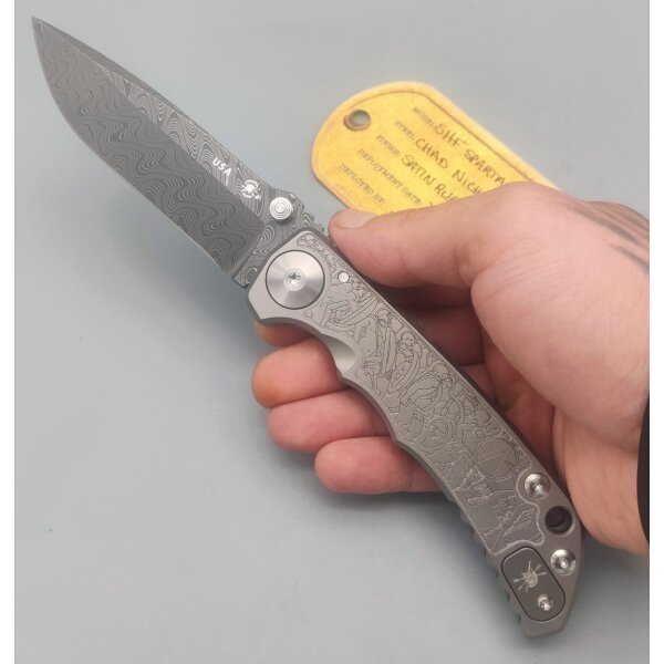 Spartan Blades Messer SF5 Damast Chad Nichols Stahl Harsey Folder - Spartan Battle