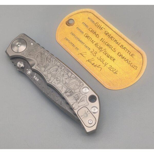 Spartan Blades Messer SF5 Damast Chad Nichols Stahl Harsey Folder - Spartan Battle