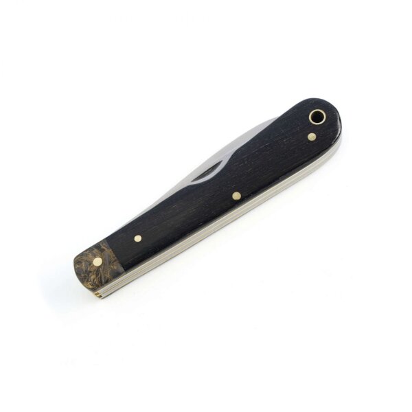 Otter " Kumpel " Taschenmesser mit Klinge und Gabel aus Mooreiche mit rostfreiem Stahl - Made in Solingen