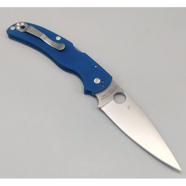 Spyderco Native Chief Blue G10 CPM-SPY27 PlainEdge Backlock 01SP1328