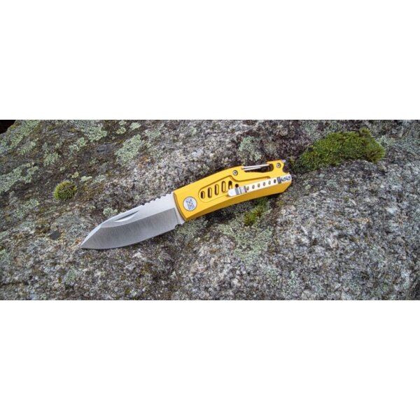 Midgards Messer Carabiner Folder Gelb Slipjoint Taschenmesser