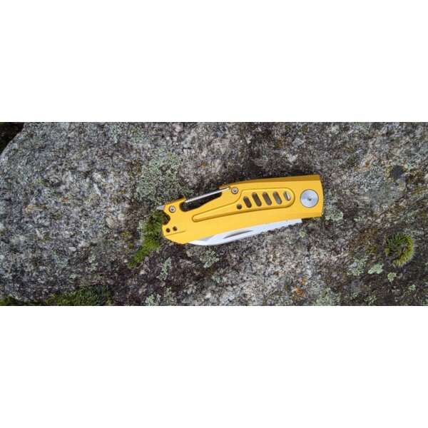 Midgards Messer Carabiner Folder Gelb Slipjoint Taschenmesser