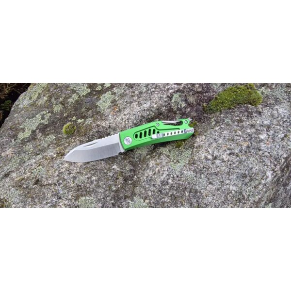 Midgards Messer Carabiner Folder Grün Slipjoint Taschenmesser
