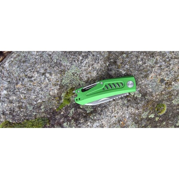 Midgards Messer Carabiner Folder Grün Slipjoint Taschenmesser