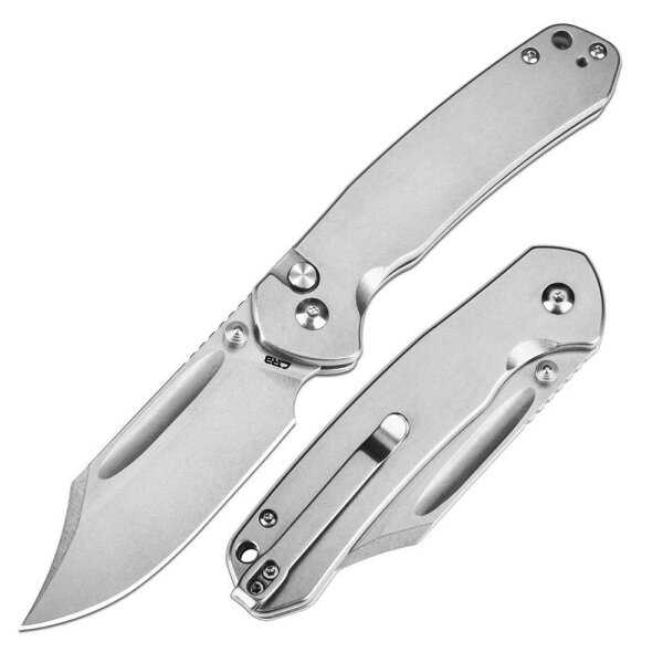 CJRB Cutlery Messer Bowie Pyrite Stonewash AR-RPM9 Klinge Button Lock