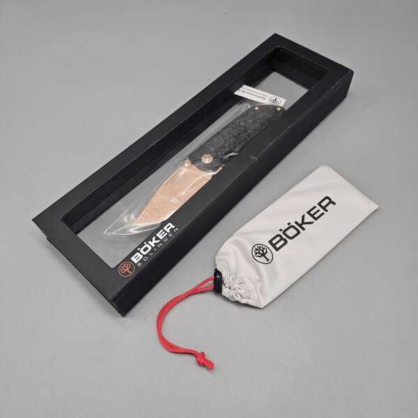 Böker Solingen Messer M4 SHERMAN-DAMAST Rose Gold Limited Edition Nr.430 von 500 Chad Nichols Damast 110118DAM