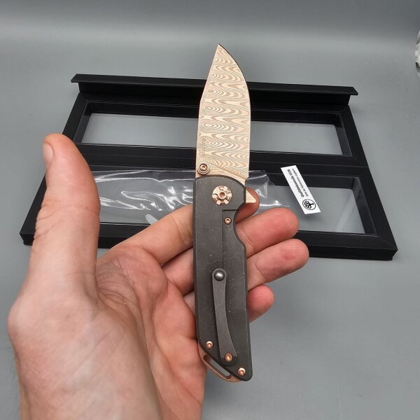 Böker Solingen Messer M4 SHERMAN-DAMAST Rose Gold Limited Edition Nr.430 von 500 Chad Nichols Damast 110118DAM