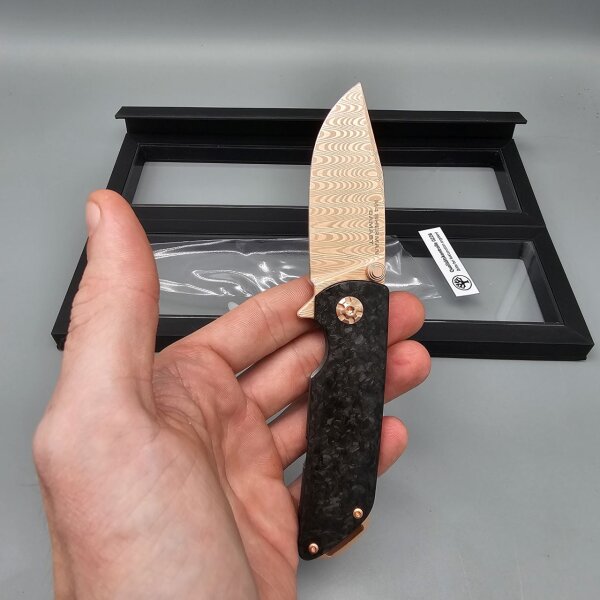 Böker Solingen Messer M4 SHERMAN-DAMAST Rose Gold Limited Edition Nr.430 von 500 Chad Nichols Damast 110118DAM
