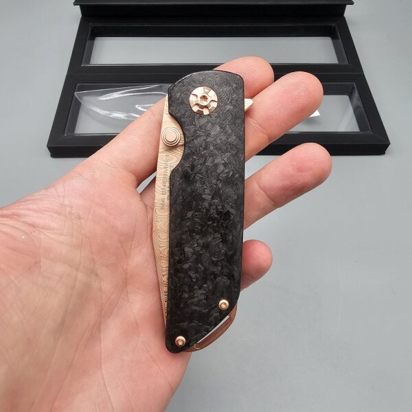 Böker Solingen Messer M4 SHERMAN-DAMAST Rose Gold Limited Edition Nr.430 von 500 Chad Nichols Damast 110118DAM