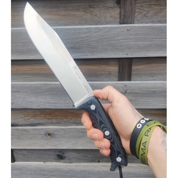 Joker Bush Camp Knife Bushcraftmesser N695 Stahl 6mm stark Lederscheide Dangler