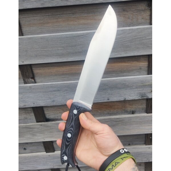 Joker Bush Camp Knife Bushcraftmesser N695 Stahl 6mm stark Lederscheide Dangler