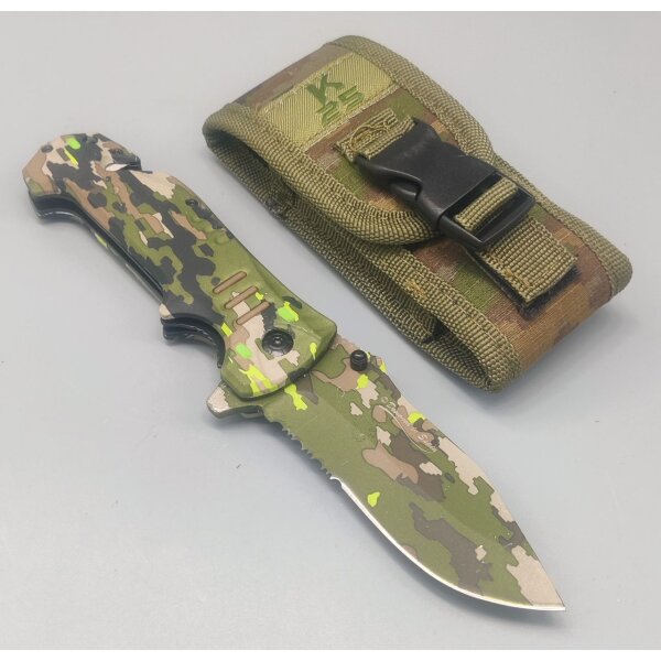 K25 SIROCCO Rescue Knife + Etui Rettungsmesser 7Cr17MoV Stahl Camo