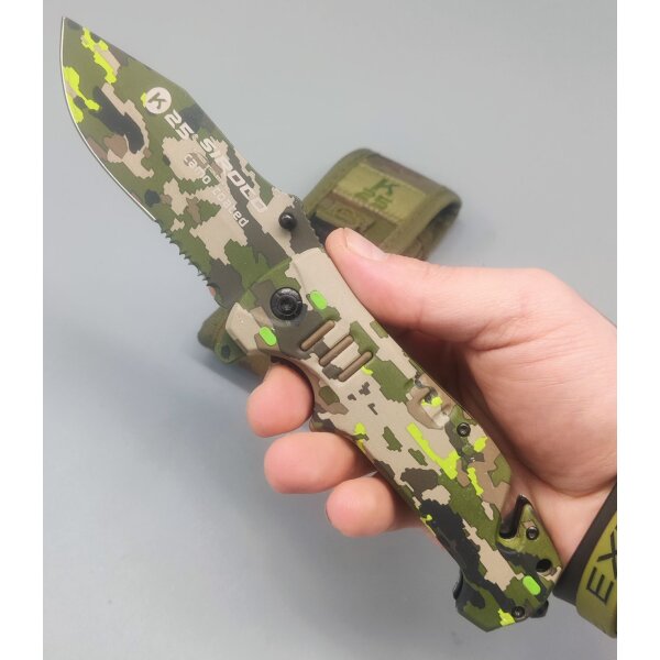 K25 SIROCCO Rescue Knife + Etui Rettungsmesser 7Cr17MoV Stahl Camo