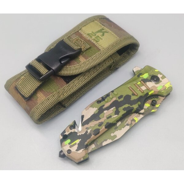 K25 SIROCCO Rescue Knife + Etui Rettungsmesser 7Cr17MoV Stahl Camo
