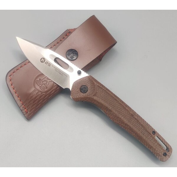 K25 Caramel Micarta Folder Taschenmesser 7Cr17MoV Stahl