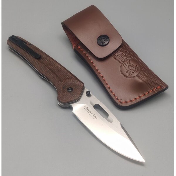 K25 Caramel Micarta Folder Taschenmesser 7Cr17MoV Stahl