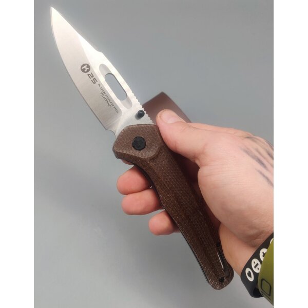K25 Caramel Micarta Folder Taschenmesser 7Cr17MoV Stahl