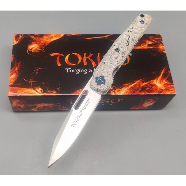 Tokisu Glacial Mikarta Taschenmesser 7Cr17MoV Stahl