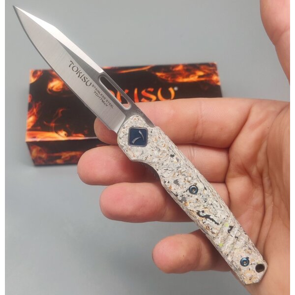 Tokisu Glacial Mikarta Taschenmesser 7Cr17MoV Stahl