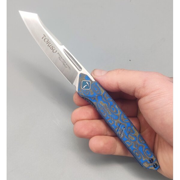 Tokisu Blue Mix Micarta Taschenmesser 7Cr17MoV Stahl