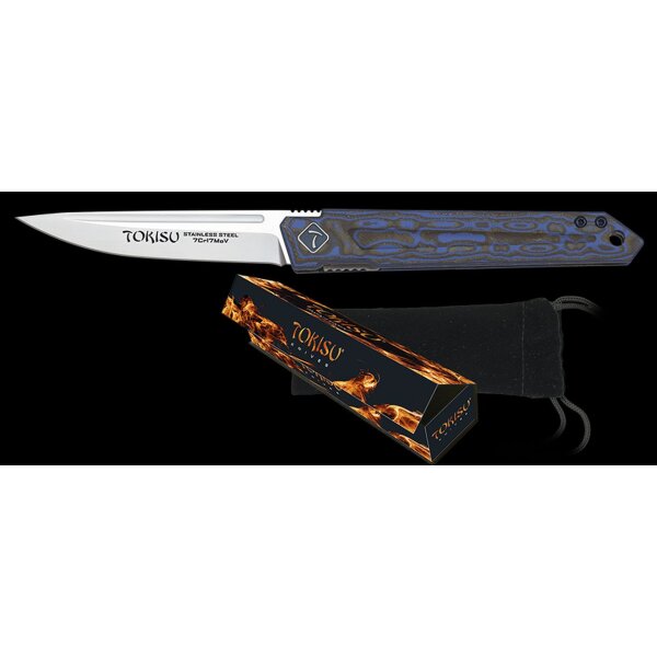 Tokisu Blue Mix Micarta II Taschenmesser 7Cr17MoV Stahl