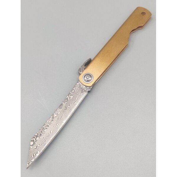 Albainox Messer Damast 67 Lagen Friction Folder Messing