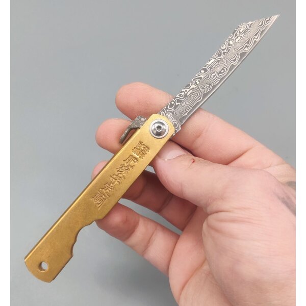 Albainox Messer Damast 67 Lagen Friction Folder Messing