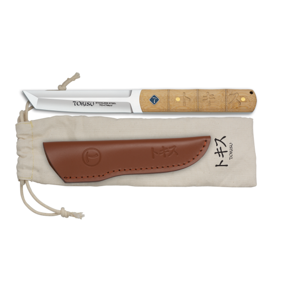 Tokisu Bamboo Tanto Messer 7Cr17MoV Stahl Bambusholz