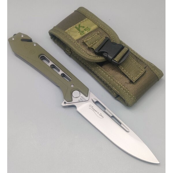 K25 Tactical Rescue Knife Rettungsmesser 7Cr17MoV Stahl Etui Green