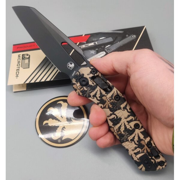 Microtech MSI Ram-Lok M390MK Stahl und schwarzer Klingenbeschichtung Claw Camo