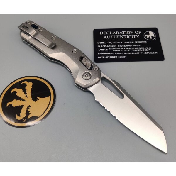 Microtech MSI Ram-Lok Marfione Select Stonewash Titangriff