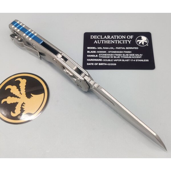Microtech MSI Ram-Lok Marfione Select Stonewash Titangriff