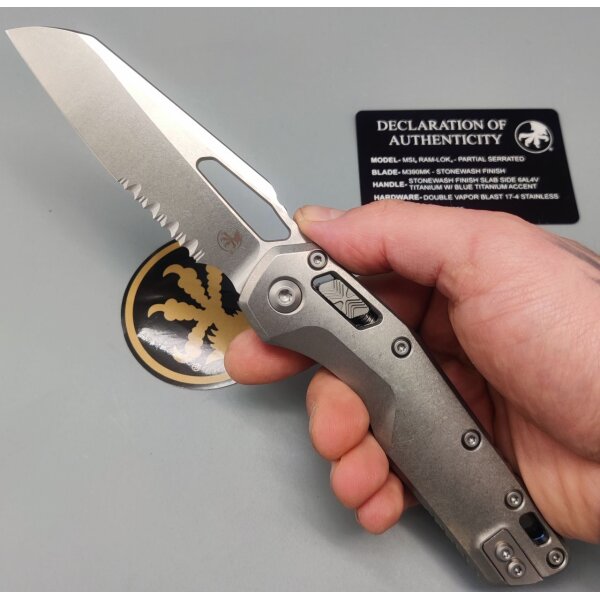 Microtech MSI Ram-Lok Marfione Select Stonewash Titangriff