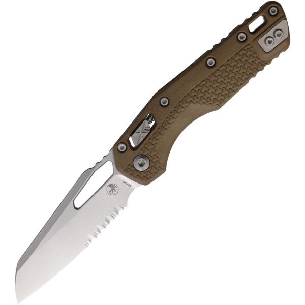 Microtech MSI Ram-Lok Tri Grip SW DE PS  Partial Serrated M390MK Stahl und Dark Earth Polymer Griff
