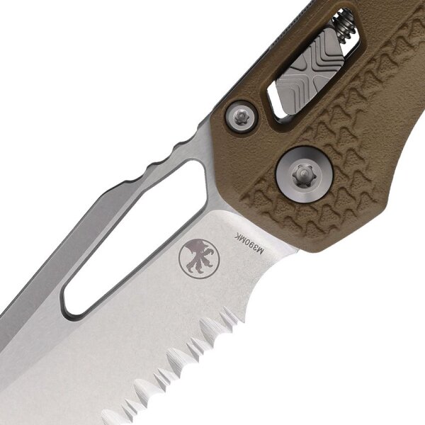Microtech MSI Ram-Lok Tri Grip SW DE PS  Partial Serrated M390MK Stahl und Dark Earth Polymer Griff