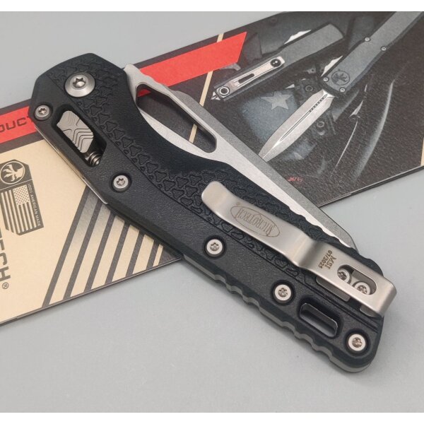 Microtech MSI Ram-Lok M390MK Stahl und Stonewash Finish Serrated