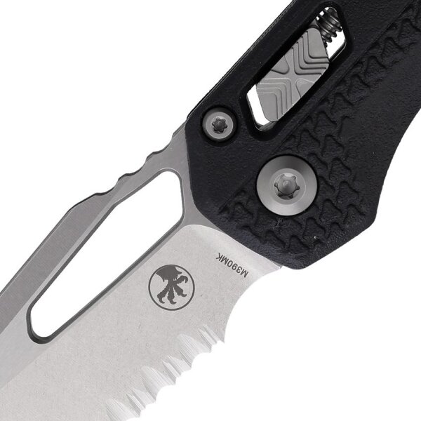 Microtech MSI Ram-Lok M390MK Stahl und Stonewash Finish Serrated