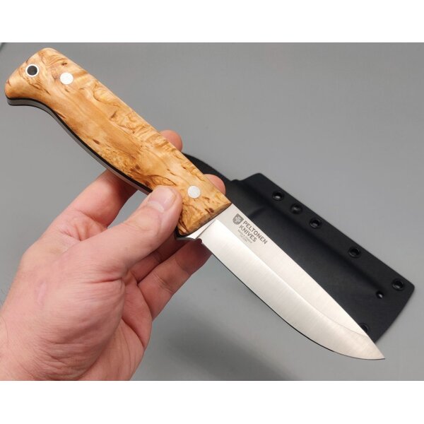 Peltonen Knives Puukko M07 Ranger Bushcraft Curly Birch 14C28N Kydexscheide