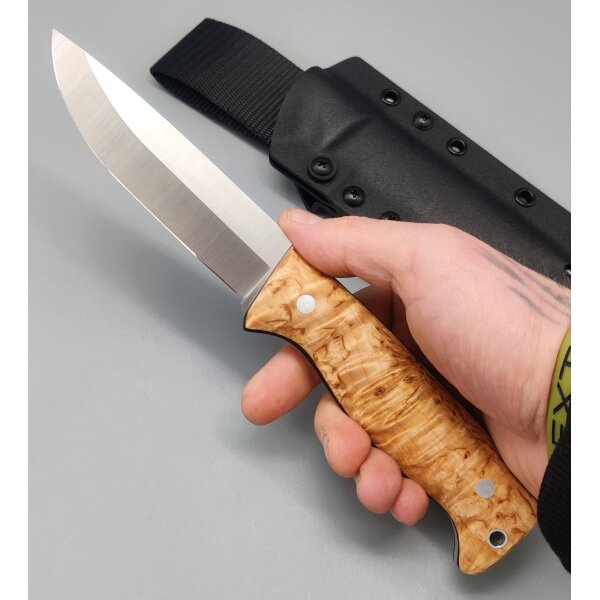 Peltonen Knives Puukko M07 Ranger Bushcraft Curly Birch 14C28N Kydexscheide