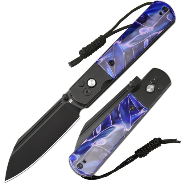Artisan Cutlery ARTC1875P-WHA Holm V2 AR-RPM9 Stahl Acryl Black & Blue