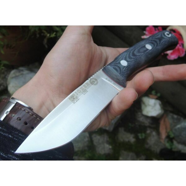 Joker Lynx N695 Stahl Micarta Griff Schwarz inkl. Lederscheide
