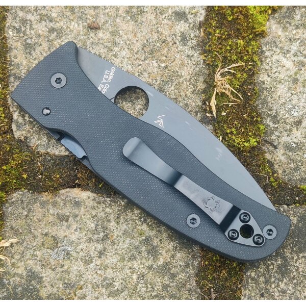 Spyderco Bodacious G10 Black Blade PlainEdge Compression Lock 01SP1277