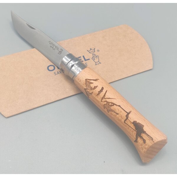Opinel No. 8 Sport Escalade Buchenholz Taschenmesser Virobloc®