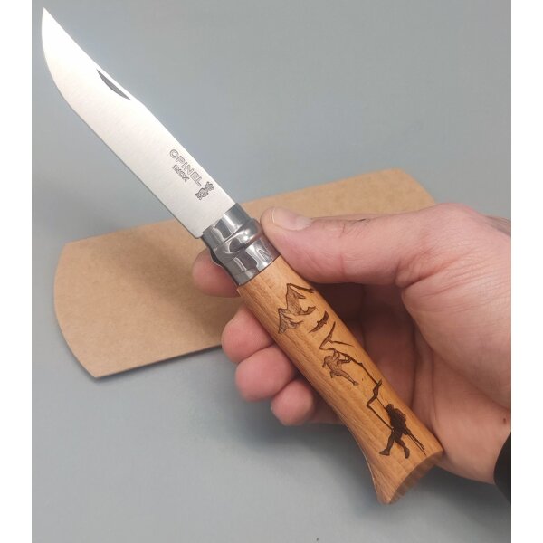 Opinel No. 8 Sport Escalade Buchenholz Taschenmesser Virobloc®