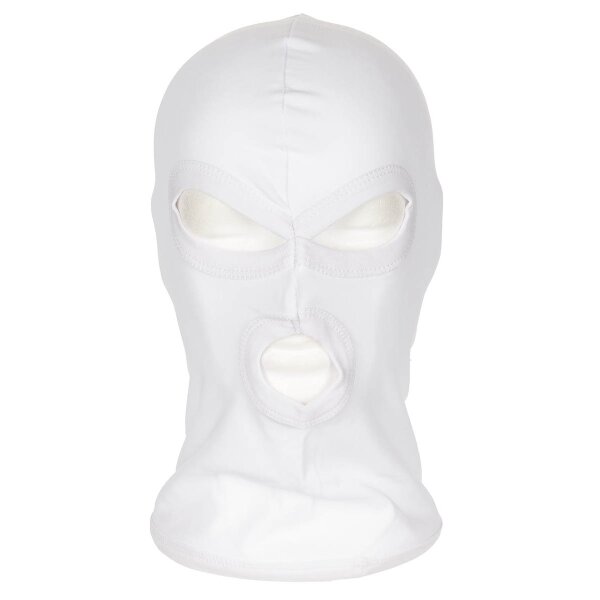 MFH Balaclava 3-Loch dünn weiß Sturmhaube