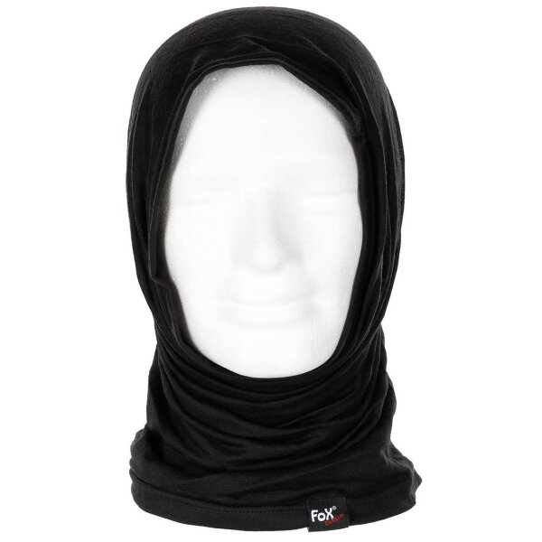 MFH Rundschal Merino Lite Schwarz Black Multifunktionsschal 100% Merino Wolle
