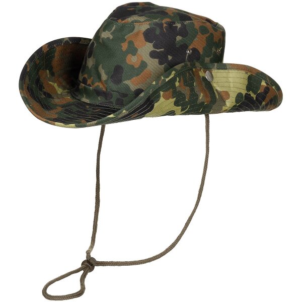 MFH Buschhut flecktarn mit Kinnband 4 Größen