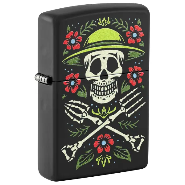 Zippo schwarz matt Skull Gardener Garten fürs Leben 600077
